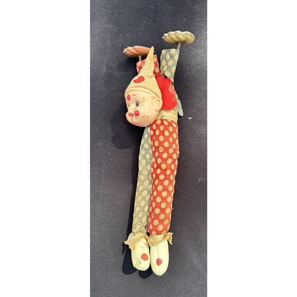 CIRCUS CLOWN DOING HAND STAND TIN WIND UP TOY JAPAN 1930s WORKS! -TO18 - Picture 5 of 11
